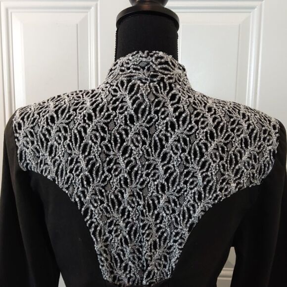 1849 black & white button western blouse - Picture 8 of 15